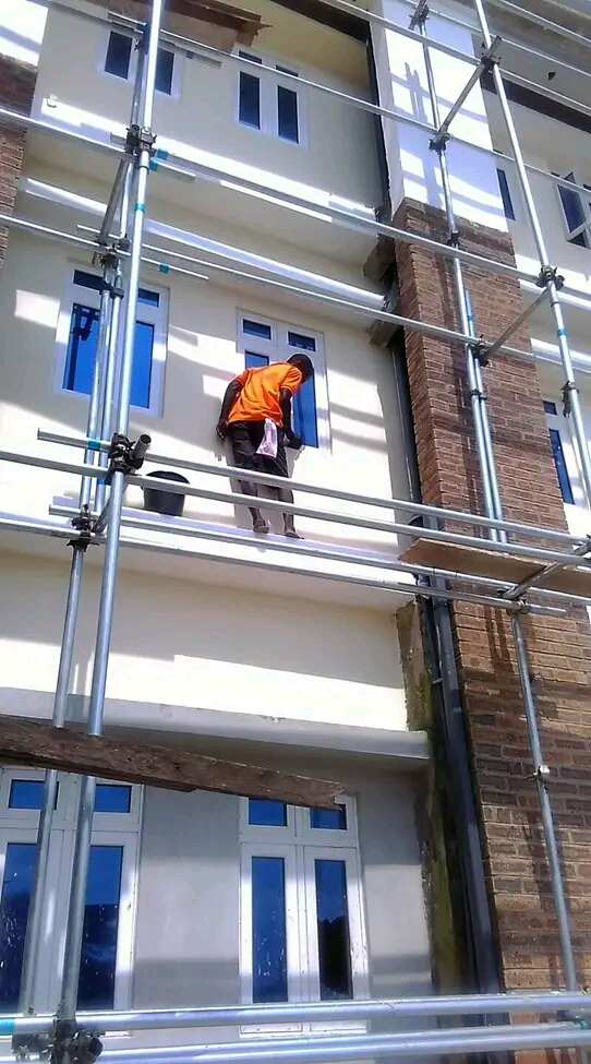 Professional cleaning team at work